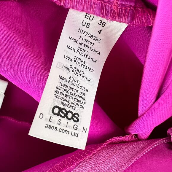 ASOS Pink Dress Pant Pleated High Waisted Wide Leg Casual Formal Business Size 4 - Picture 8 of 8